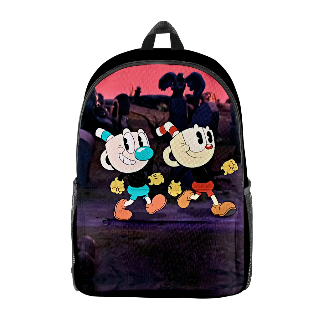 Imagem -03 - Cuphead Mostrar Anime Mochila Estudante Bolsa de Escola Unisex Daypack Zíper Traval Bolsa 2023 Estilo Casual Harajuku o