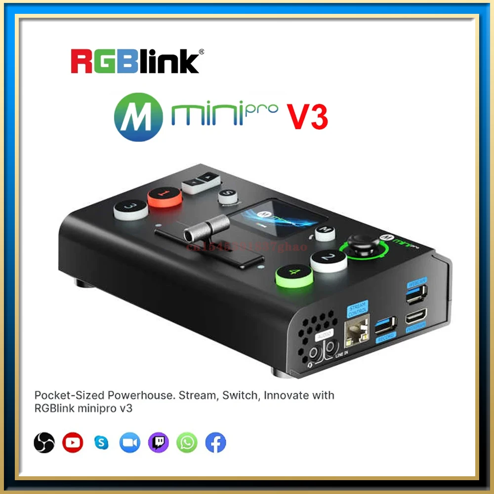 RGBlink Mini-pro V3 Mini Switcher Multi Format Video Mixer 4 Channel For Live Streaming Broadcast Concert 1080p60 Studio