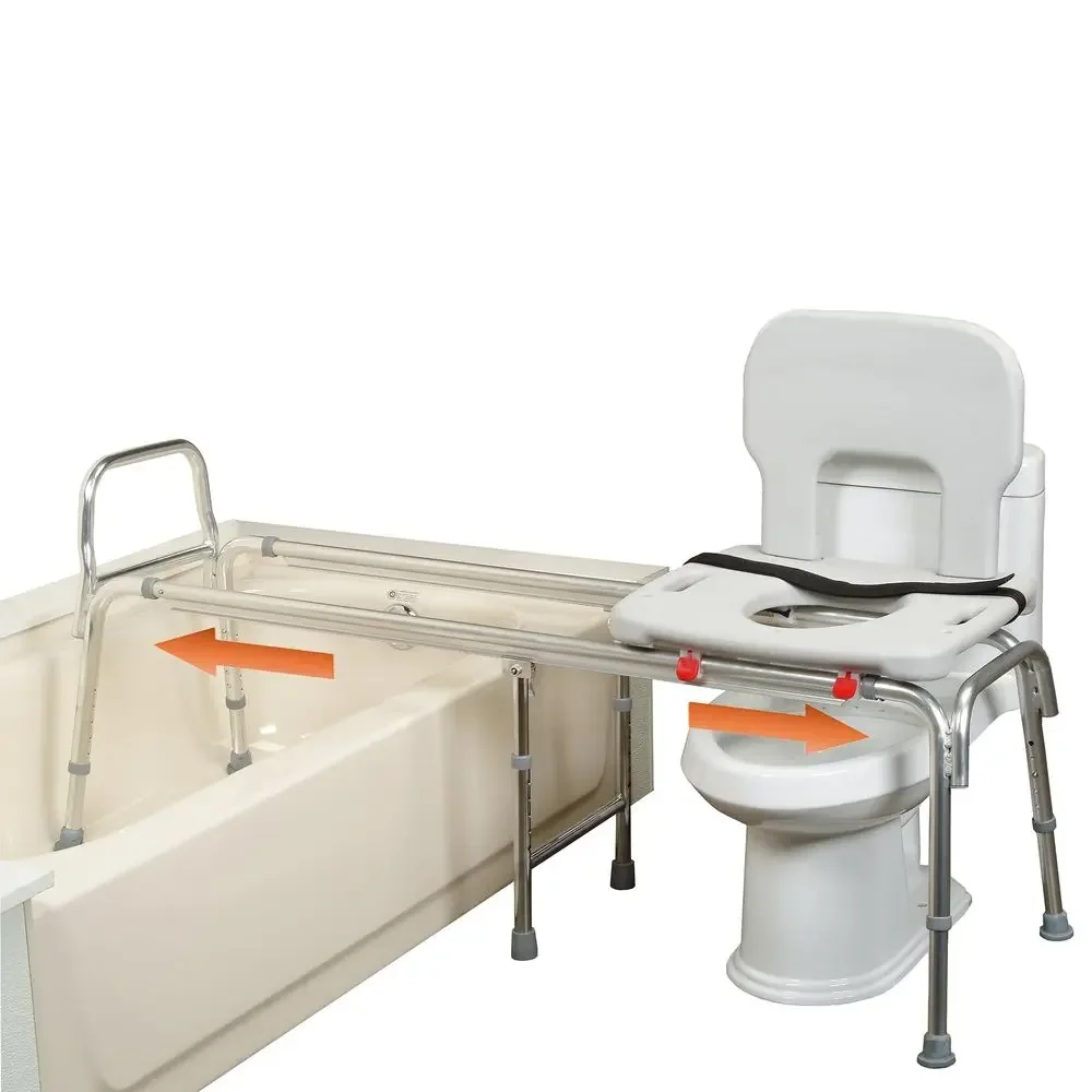 

ToilettoTub Transfer Bench with Cut Out Seat, FSA HSA Eligible Sliding Shower Chair for Elderly and Disabled, Height Adjustable