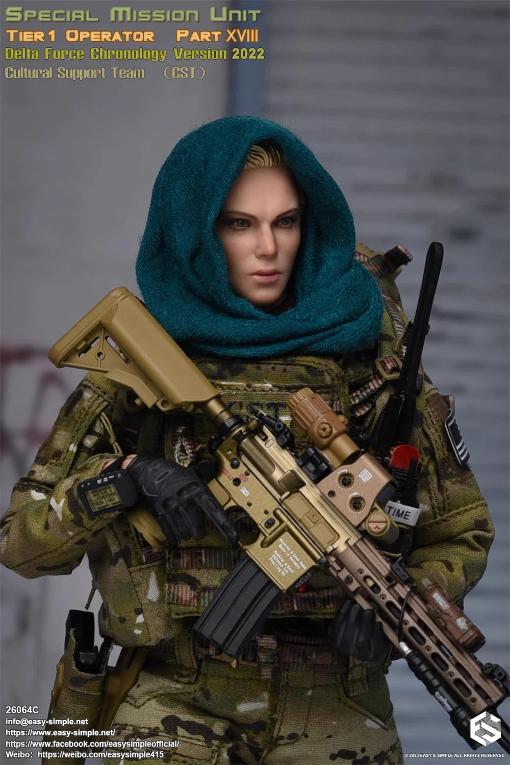 1/6 fácil y SIMPLE ES 26064C US. Unidad de misión de soldado Guerrero Femenino, conjunto completo, figura de acción móvil, regalo para fanáticos