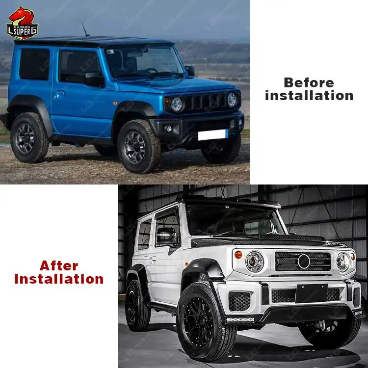 LB Style Wide Body Kit For Suzuki Jimny Car Bumper Front Lip with Fender Flares and Hood