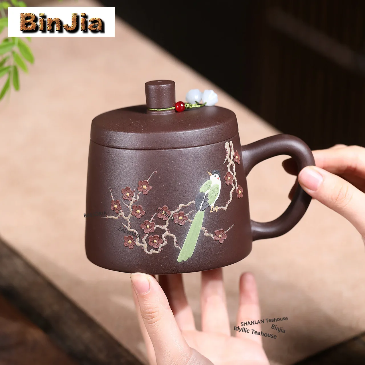 350ml Yixing Purple Clay Magpie Coffee Mug Breakfast Mug Afternoon Tea Mug Household Personal Office Water Cup Tea Services Gift