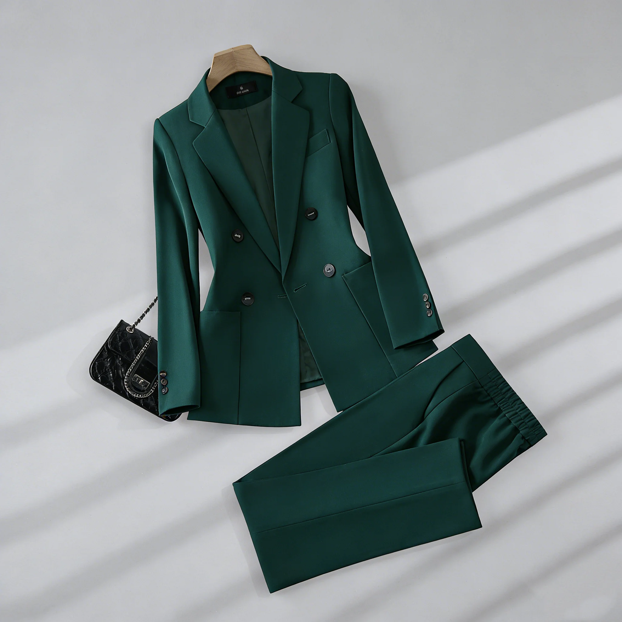 여성 정장 블레이저와 바지 카라멜색 포멀 비즈니스 팬츠슈트 오피스룩 자켓 세트 여성용 투피스 신상품