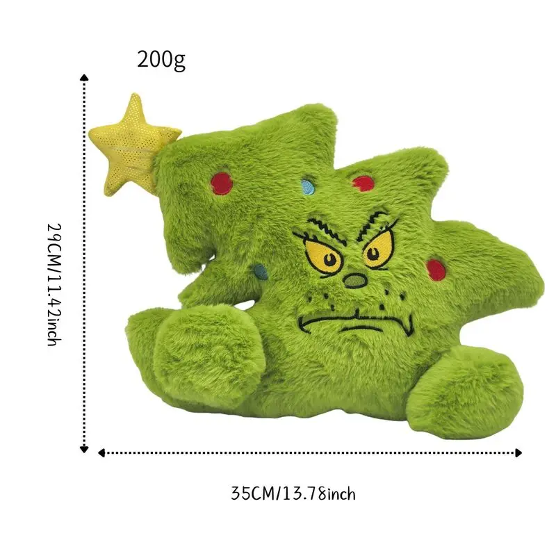 Cuscino di peluche natalizio Cuscino di mostro sfocato verde con morbido peluche Caratteristica regalo di festa per bambini Adulti Decorazioni per la casa