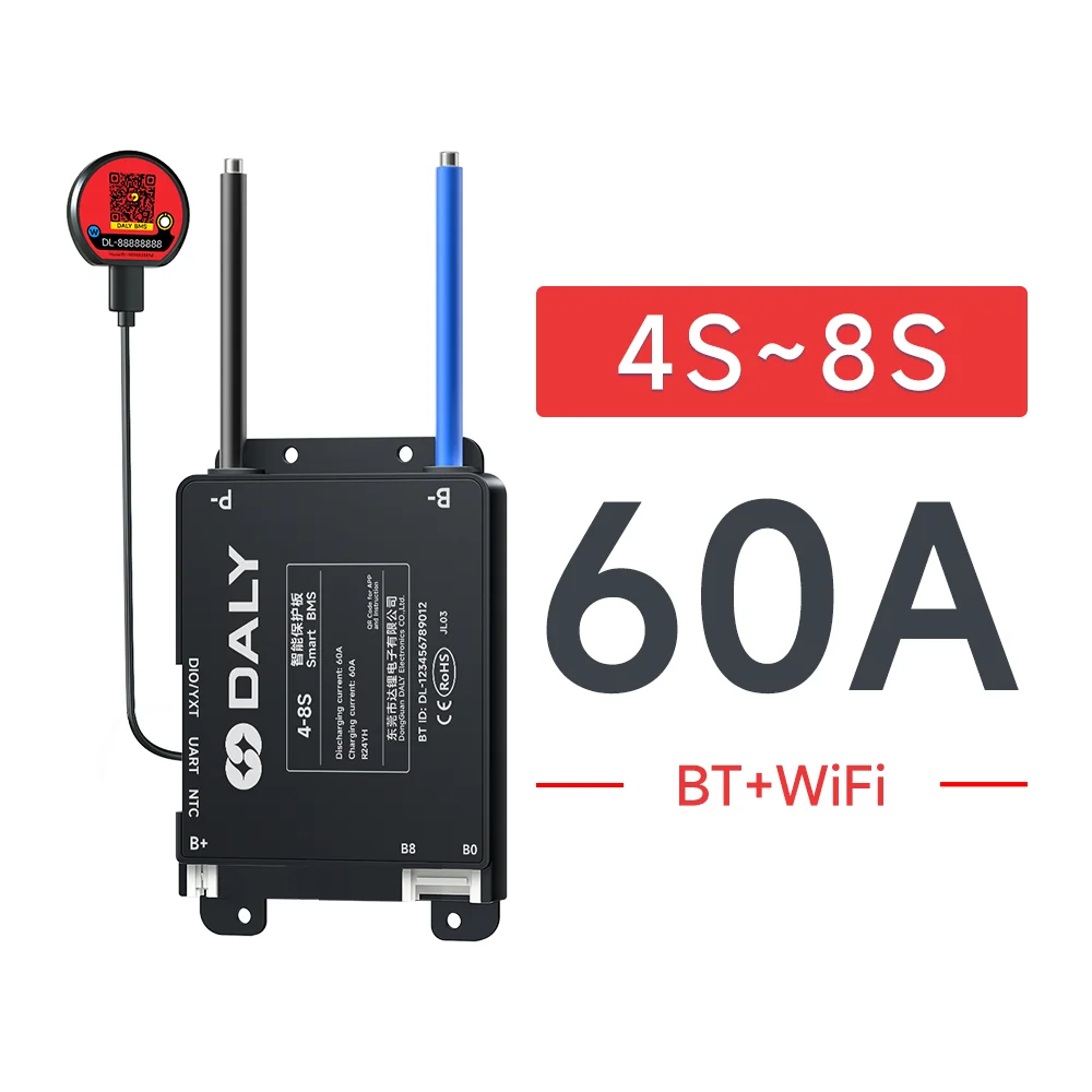 Daly Smart BMS 30A 40A 60A 80A 100A 120A 150A 200A WIFI Ingebouwde Bluetooth 7S 8S 13S 14S 16S 17S 20S 24S Lifepo4 Li-Ion LTO