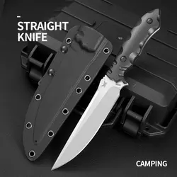 1PC Outdoor jungle exploration knife, integral keel, high quality, survival knife, self-rescue, self-defense, fruit knife