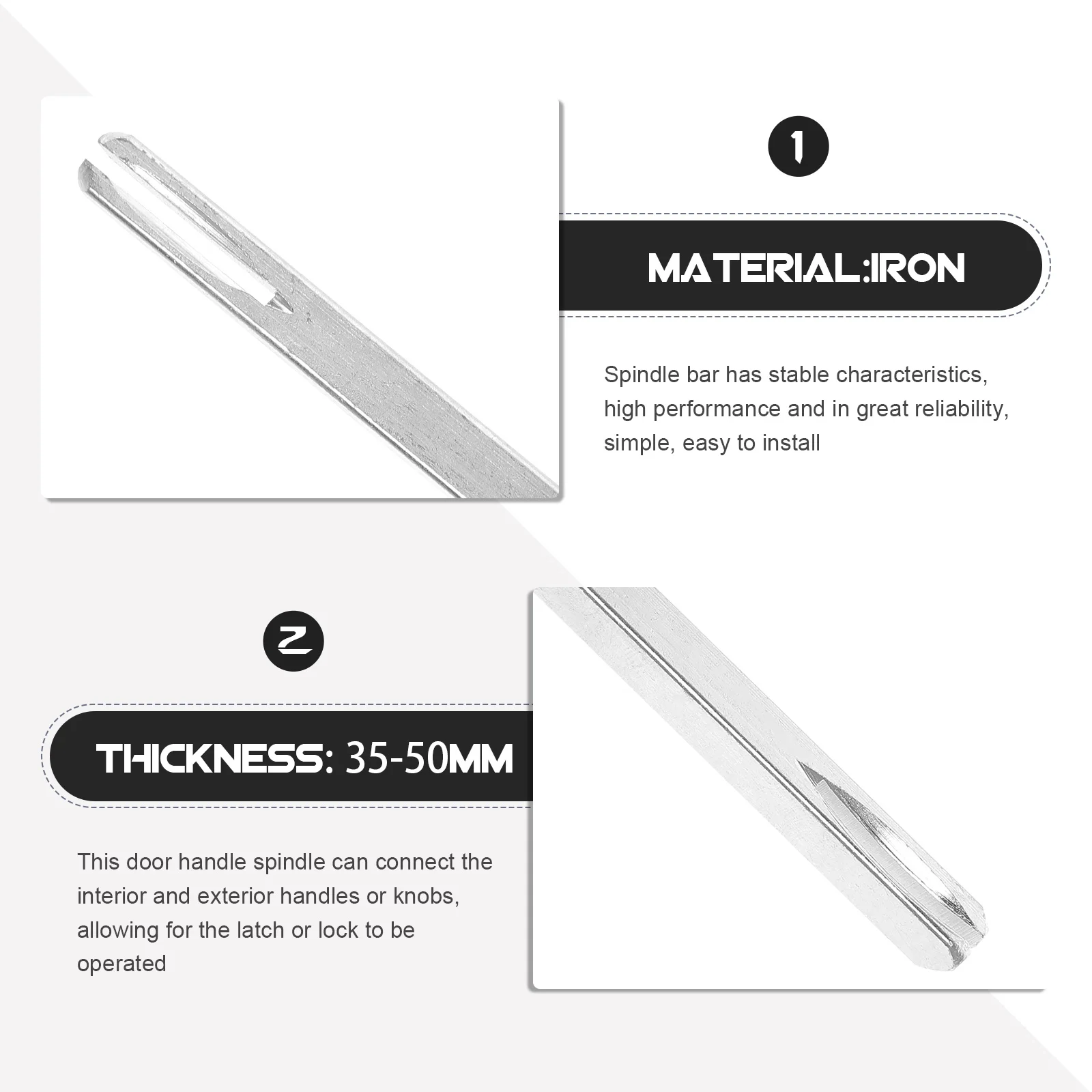 

Door Handle Spindle Bar Door Hardware Stable Characteristics Long Lasting Replacement Replacement Spindle