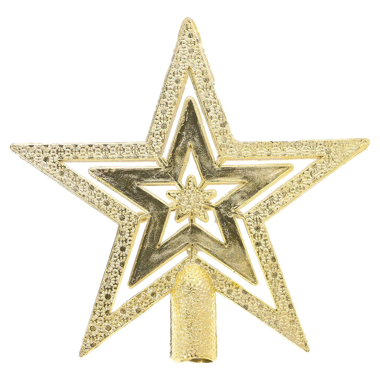 

10 Cm Pentagram Decoration Popular Christmas Star Top Outdoor Tree Ornament Gold Topper