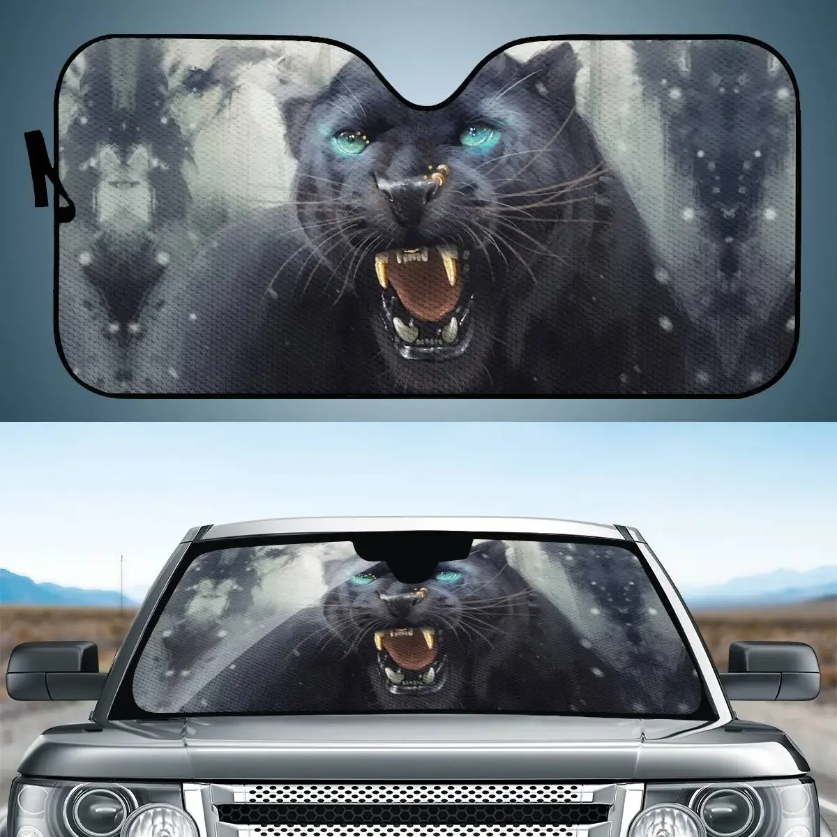 Car sunshade lovely animal 3D printing wholesale high quality ordinary cardboard car front window sunshade