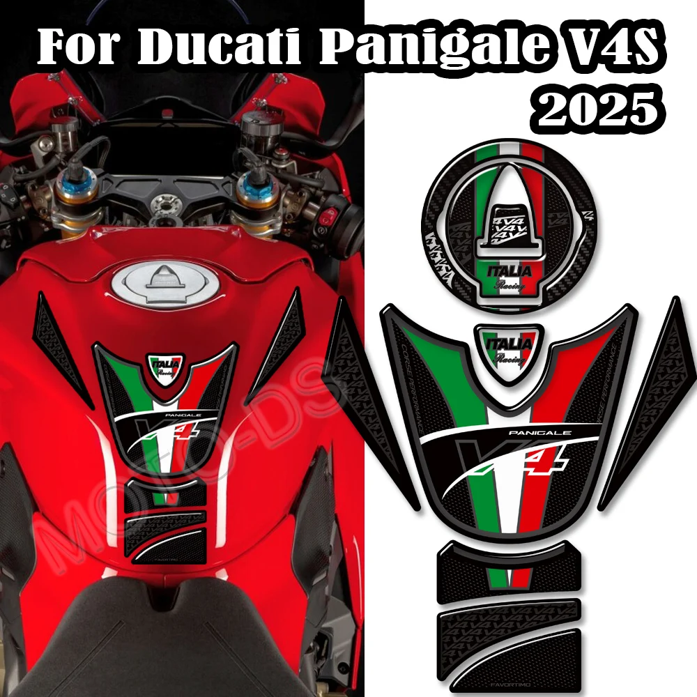 

V4S Motorcycle Side Fuel Tank Pad Protector Stickers Knee Grip Traction Pad Fairing Fender For Ducati Panigale V4 S 2025