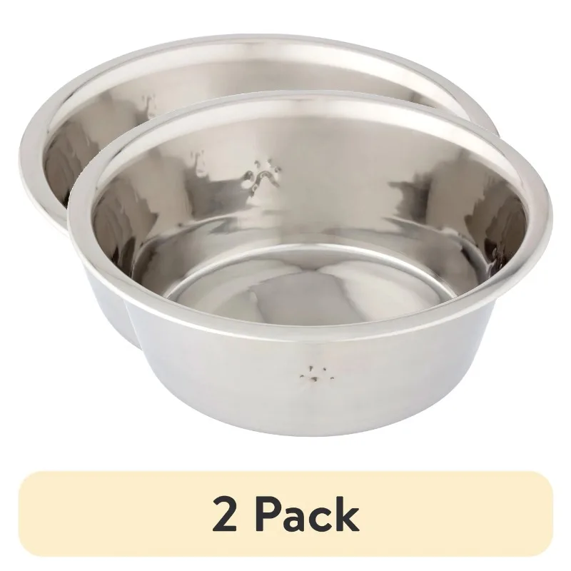 

(2 pack) Life Stainless Steel Dog Bowl, Large