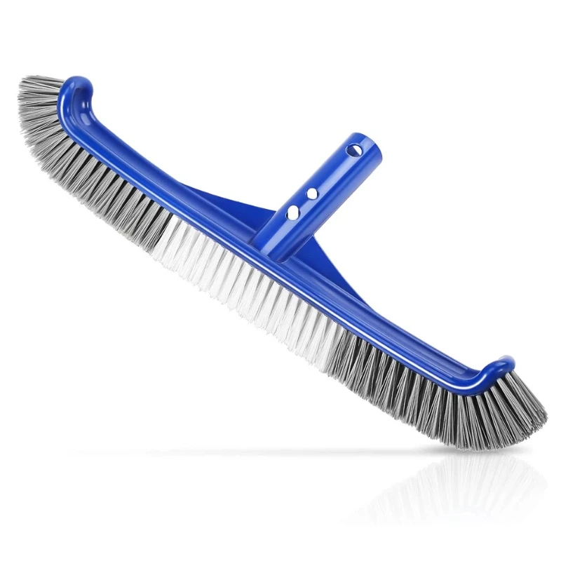 [New] Heavy Duty Swimming Pool Brush Head With Stiff Durable Bristles Curved Design For Cleaning Pool Walls Floors Tiles Steps