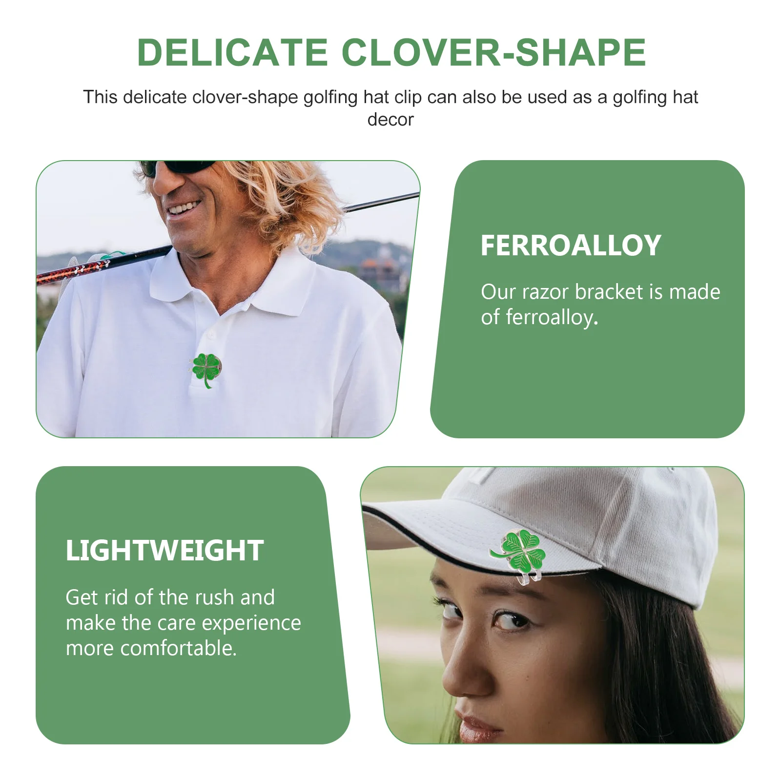 

1Pcs Four-Leaf Golfing Hat Clip Metal Balls Marker Clip Stylish Lightweight Portable Outdoor Golf Accessory