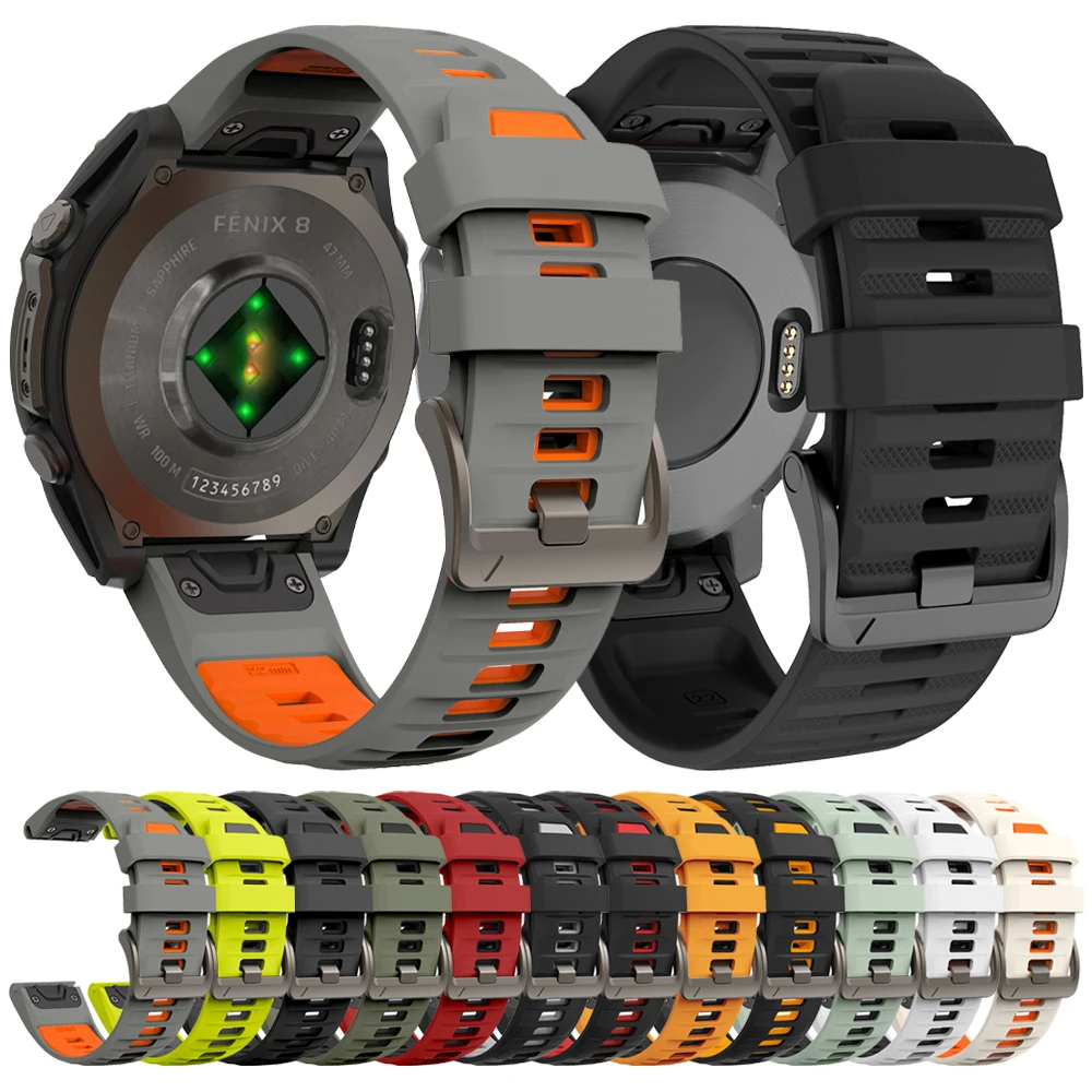 Für Garmin Fenix 8 AMOLED 51 mm 7 E 47 mm Bänder Enduro 3/Epix Gen 2/instinct 2 Armband Original zweifarbiges Quick-Fit-Silikonarmband