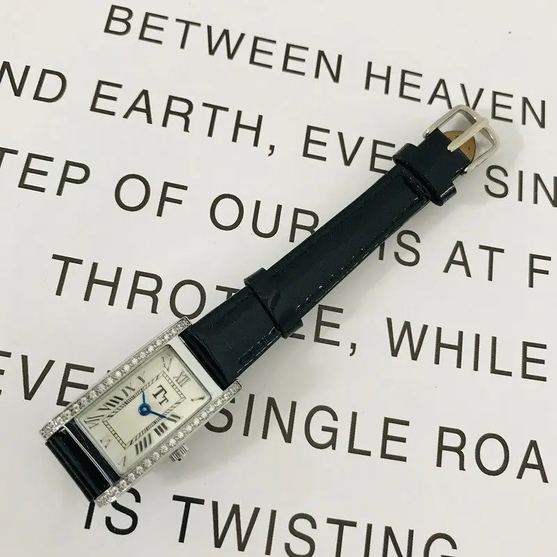 New Mini Wristwatch For Women, Rectangular, Simple And Elegant Design, Thin Strap, Small And Retro Style, Unique Timepiece.