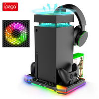 Ipega PG-XBX028S Charging Dock For Xbox Series X RGB Cooling Fan Base Game Controller Handle Type C Charger With Headphone Stand