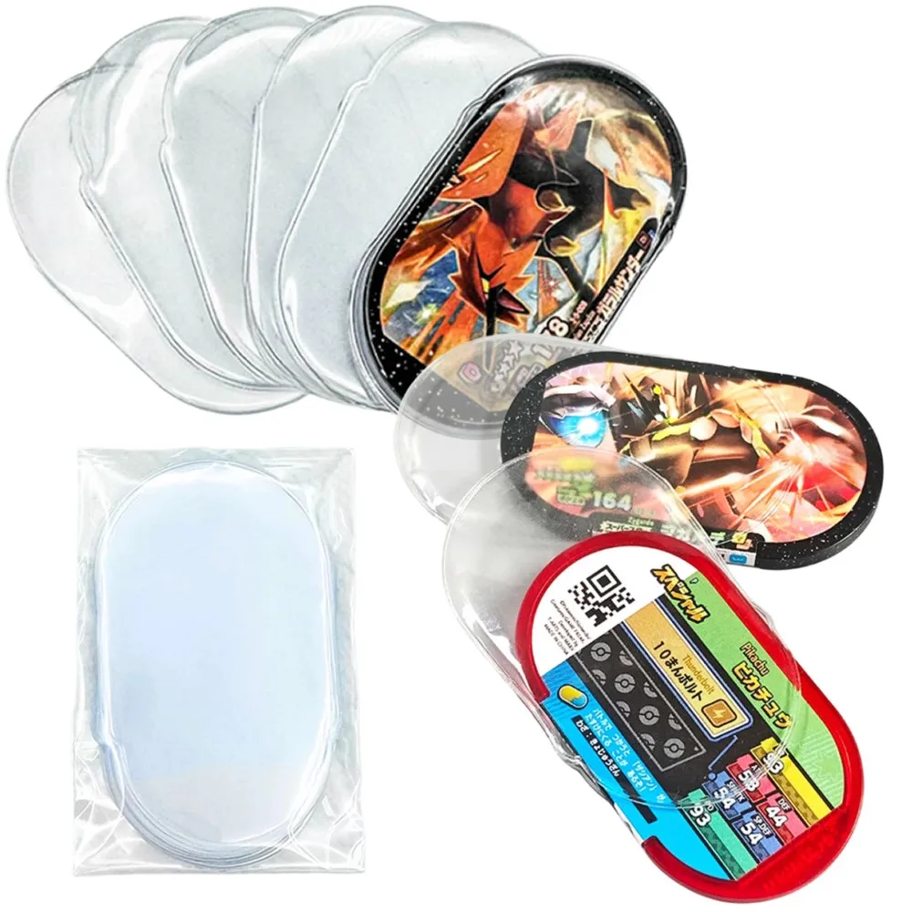 

10pcs/Pack Clear Protector Sleeve Fit For Pokemon Mezastar Arcade Game Special Disk Chuck Collect Trade Storage Cover Sleeve Toy