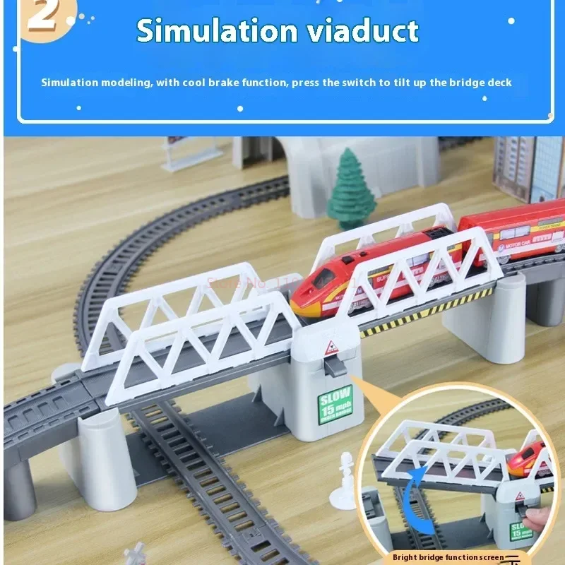 Pociąg elektryczny Model pociągu szybkobieżnego Kolejka Harmony Rail Zabawka Samochód Zestaw DIY Dzieci Prezent świąteczny Zabawka dla chłopca
