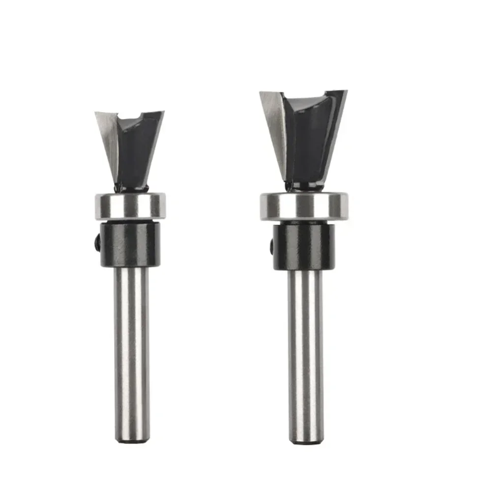 1/2pcs Dovetail Joint Router Bit With Bottom Bearing Carbide Cutters Woodworking Milling Cutter For Wood Bit Face Mill End Mill