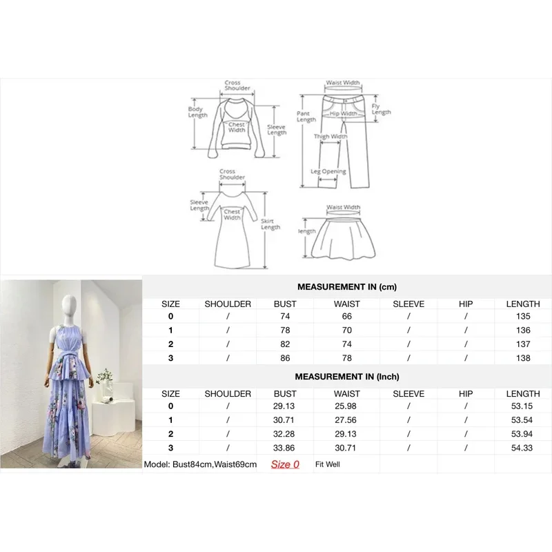 Nueva colección de verano Vestido midi plisado con cintura trasera sin mangas con estampado floral azul para vacaciones