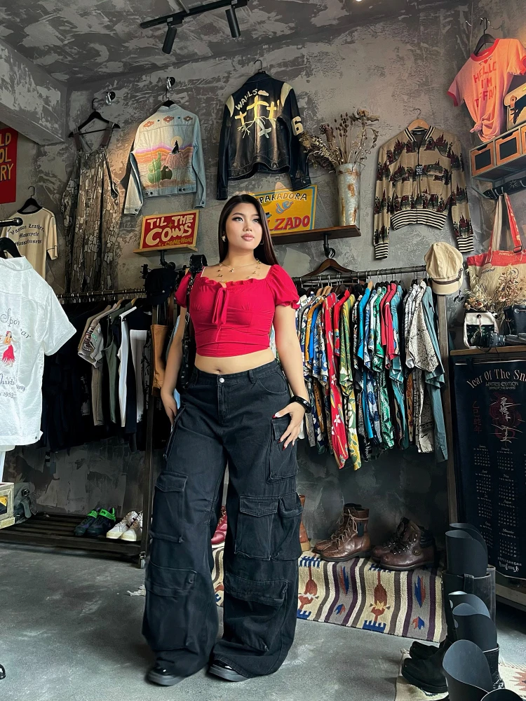 

Джинсы с высокой талией и широкими штанинами для женщин больших размеров, повседневные прямые брюки из денима, летняя модная уличная одежда