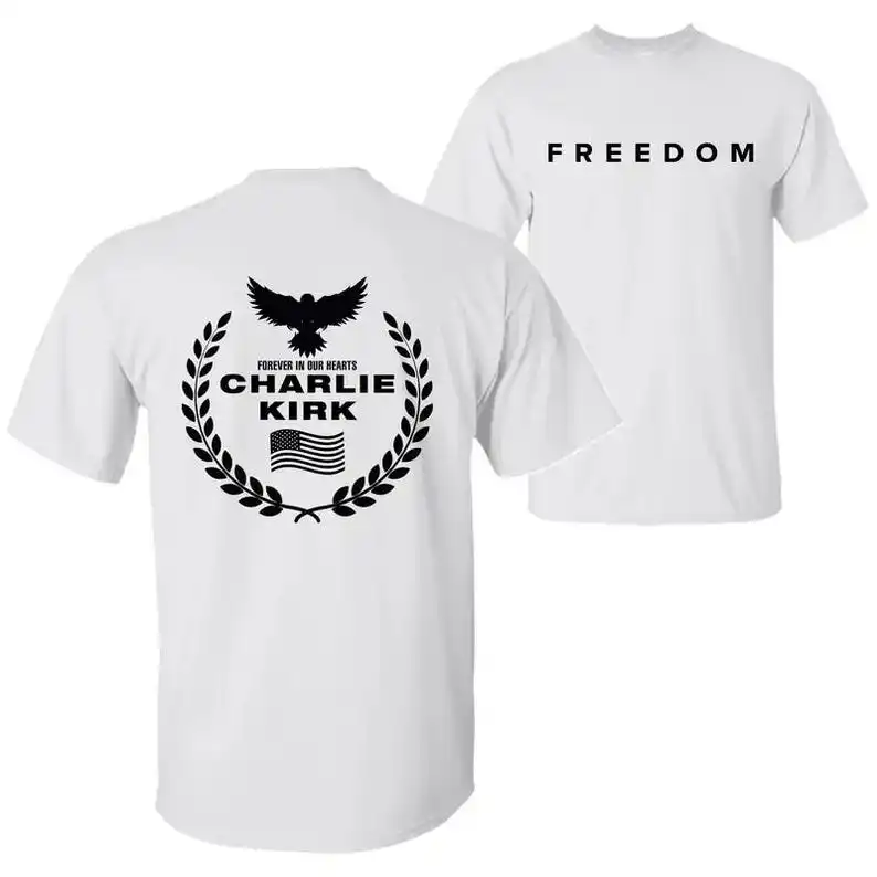 Charlie Kirk Freedom Shirt, Tribute Memorial American Hero Shirt Patriotic Activism Shirt  Harajuku Graphic T Shirts Streetwear