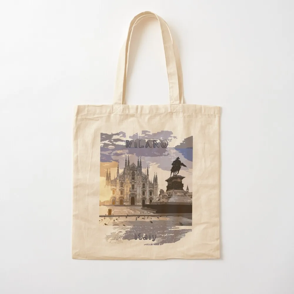 

MILANO duomo art sunseet- ITALY - Digital art painted by Iona Art Digital Tote Bag tote bags cloth bags Shopper Canvas Tote Bag