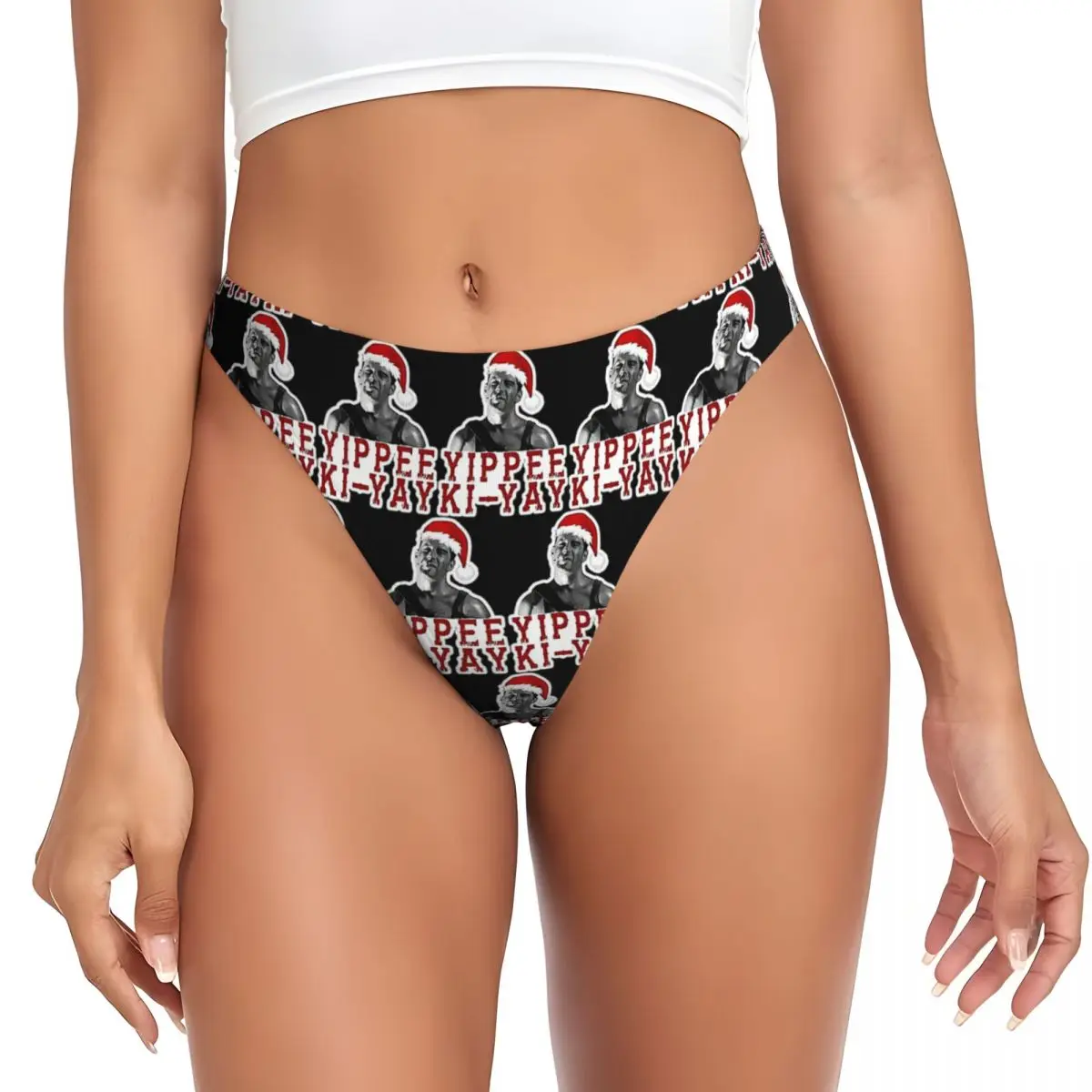 calcinhas-g-string-personalizadas-yippie-ki-yay-die-hard-de-natal-respiraveis-confortaveis-e-elasticas-para-mulheres
