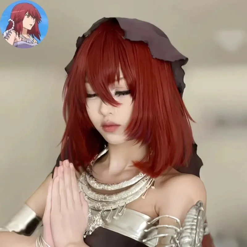 環都洛蘭コス偽毛女性用ビッグレッドプリンセスカットジヘア狐妖小媒人ロングストレートヘアフルヘッドギア