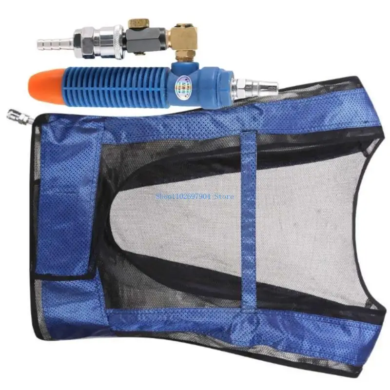 

N7YF Uniex Vortexes Tube Air Conditioner Waistcoat Air Compressed Cooling Vest Adjustable Ice Vest Cool For Heat Relif