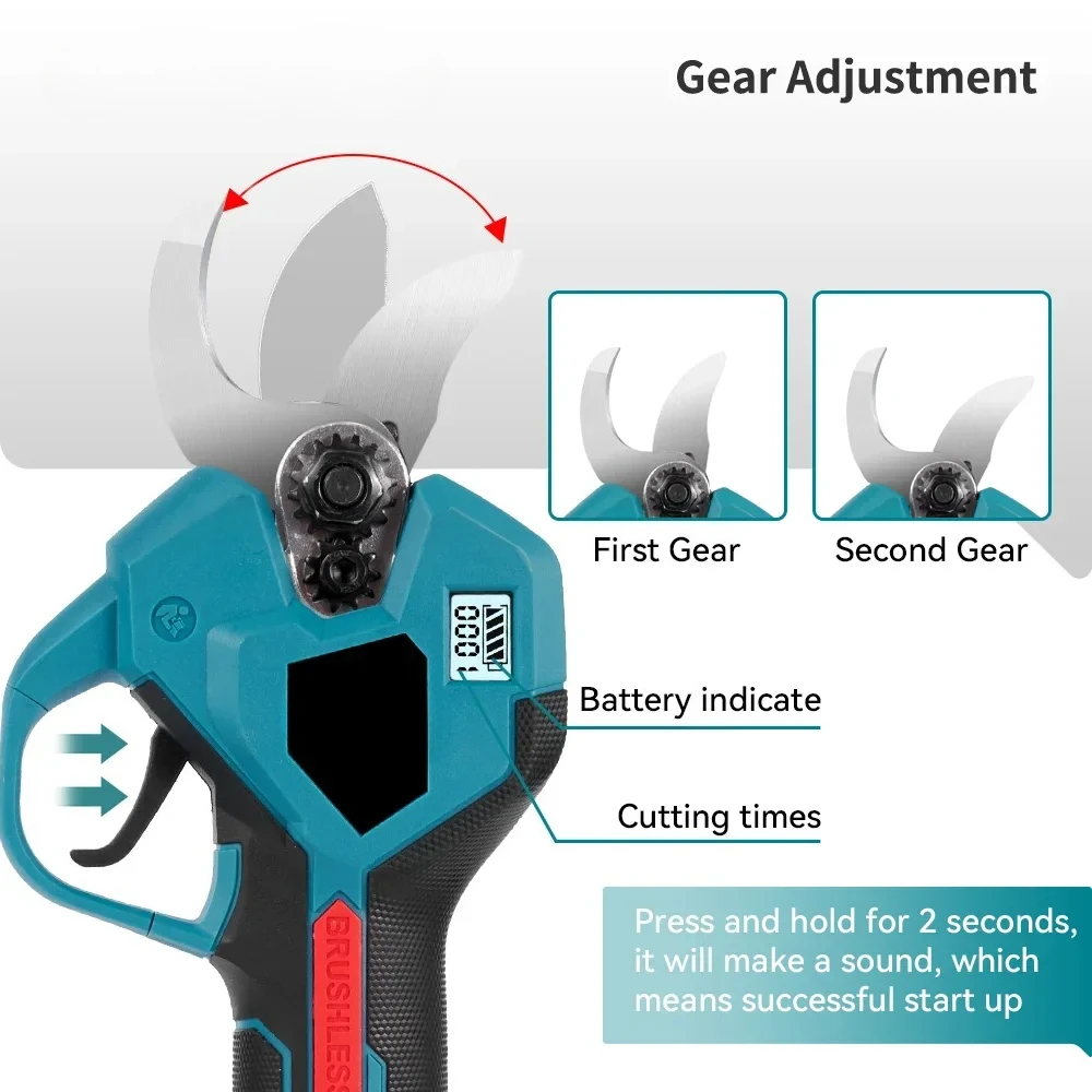 Brushless 2in1 Brushless High Branch Saw Chainsaw & Pruning Shears Garden Cutting Power ToolFor Makita Battery Pin - view 4