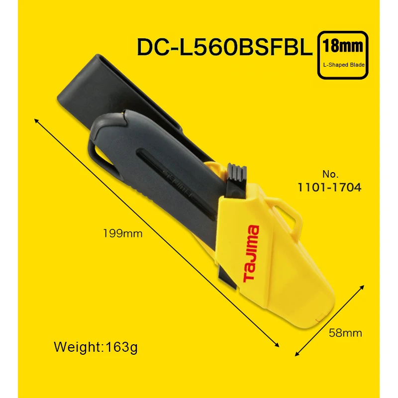 TAJIMA 1101-1704 18mm DRIVER Utility Knife Japanese Universal Knife with Segmented Blades with 2 Interchangeable Blades