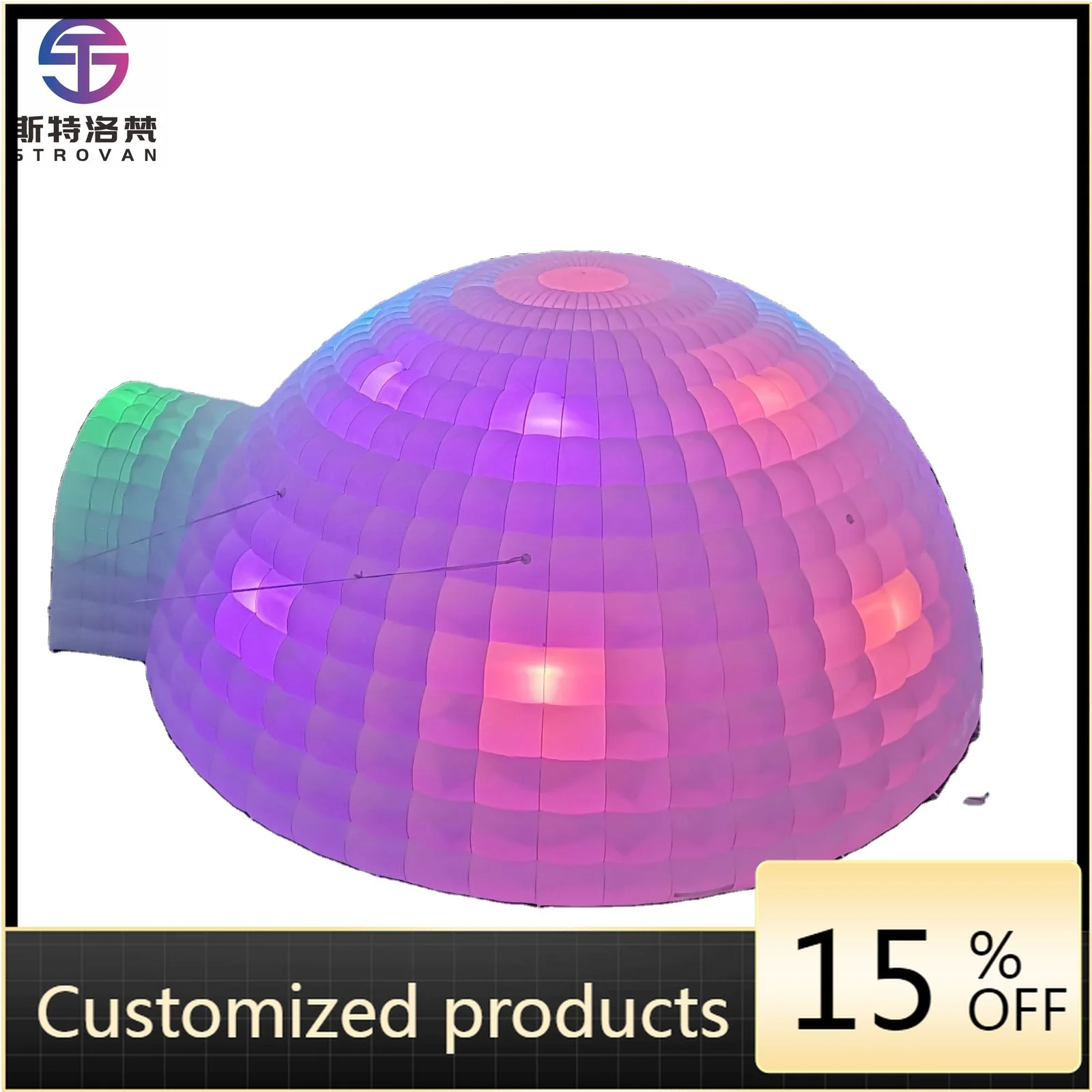 

STLF Hot Sale Custom Commercial Tent Inflatable with Led Lights, Giant Igloo Bar, Advertising Inflatable Dome Tent