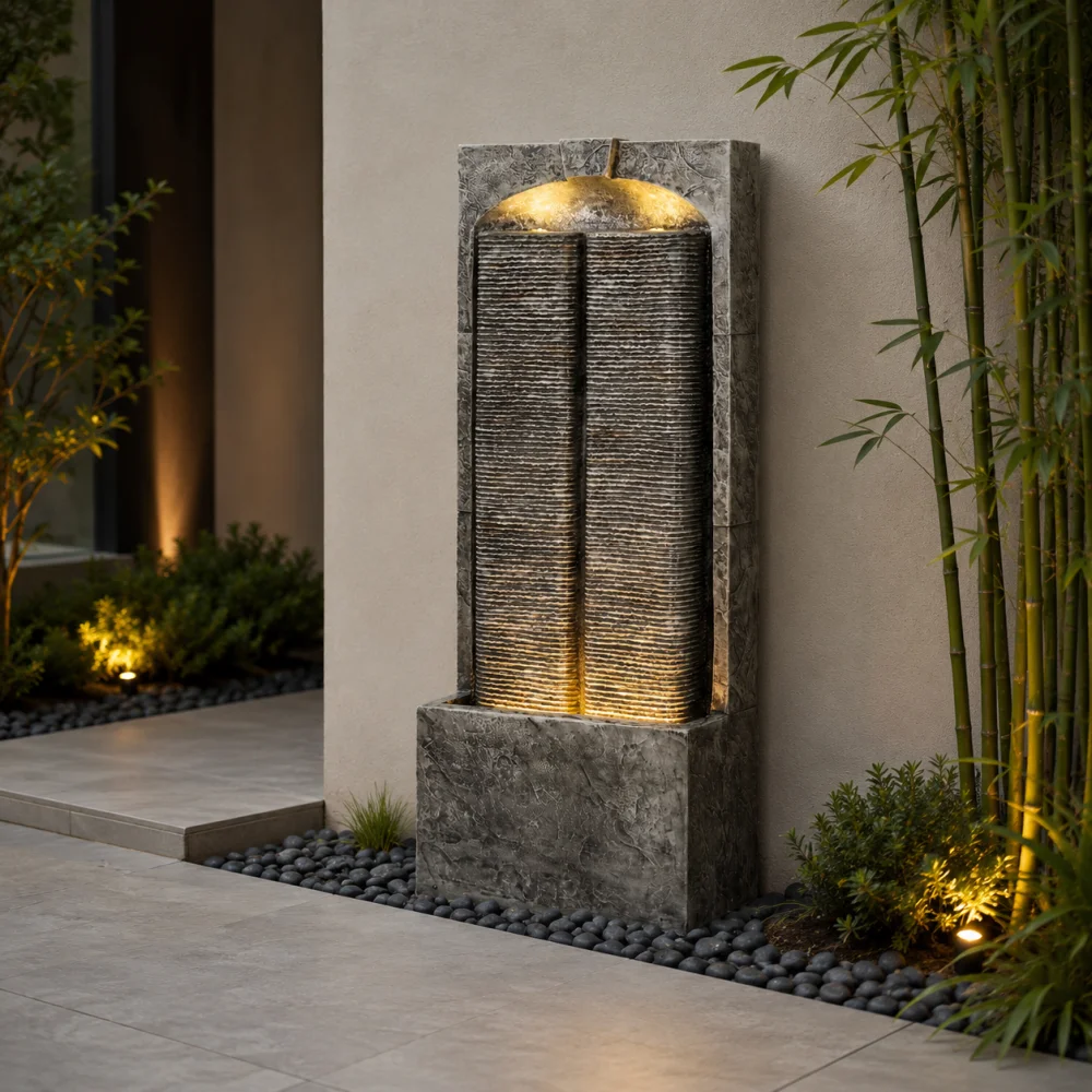 Outdoor Water Fountain Cascading LED Lights 39
