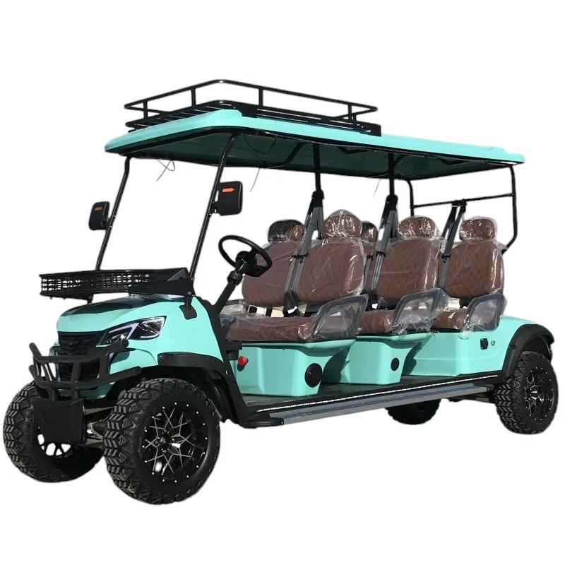 Big Storage Compartments Club Golf Cart Lifted 4+2 Passenger Golf Cart With Seats Outdoor 4+2 Seat 48V Electric Golf Cart