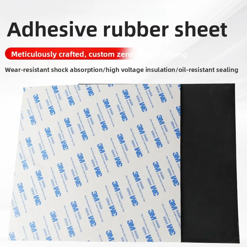 

Self Adhesive Rubber Sheet Oil Resistant Anti Slip Black Insulation Rubber Mat Thickened Shock Absorbing