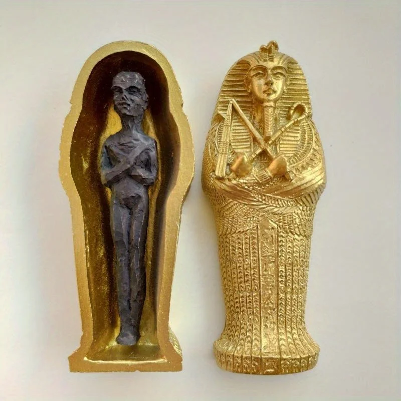 Ancient Egyptian Egypt Coffin With Mummy Figurine Resin Craft Art Decor CollectibleHome Decor Miniature Craft Collectibles