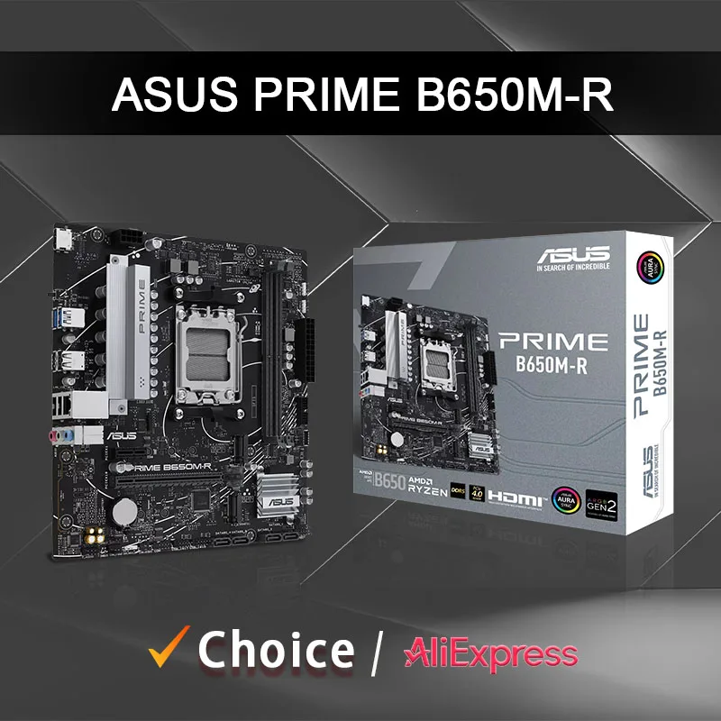 

ASUS PRIME B650M R Новый AMD B650 поддерживает 96 ГБ AMD Ryzen ™ Разъем материнской платы серии 7000 8000 9000 AM5