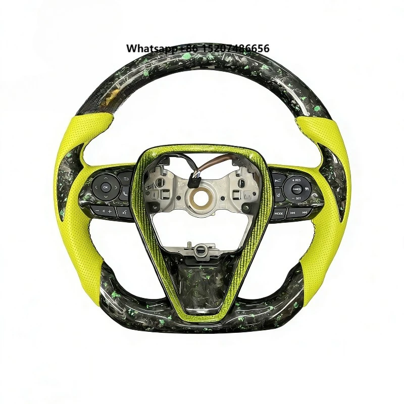 Forged Carbon Fiber Steering Wheel with Car Gear Knob Head for 8th Gen SE/XSE/TRD 2018/2019/2020/2021/2022