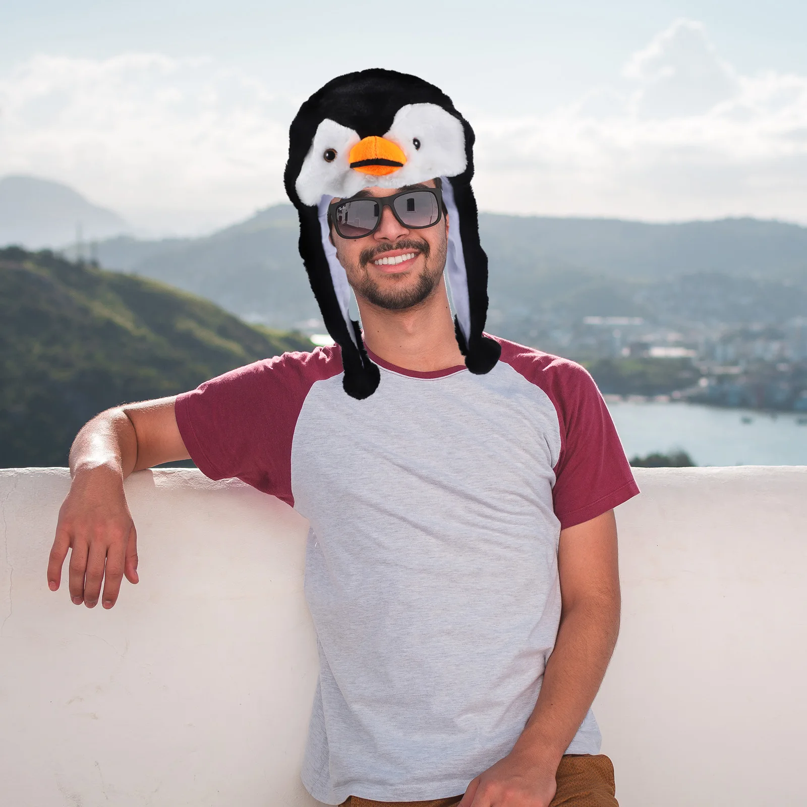 愛らしい動物帽子冬耳当てフードかわいいペンギン帽子カーニバルコスプレパーティーパフォーマンス衣装アクセサリーノベルティ