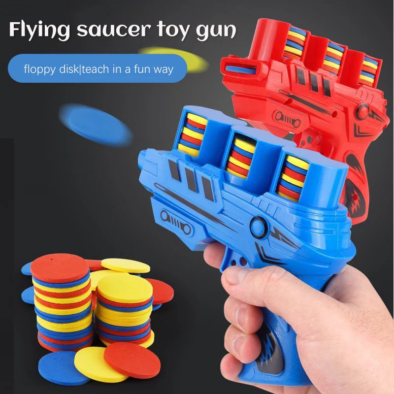 Safe Froth Gun Toy para crianças, pires divertidos, lançador de EVA, jogos ao ar livre, alívio do estresse, adultos e crianças