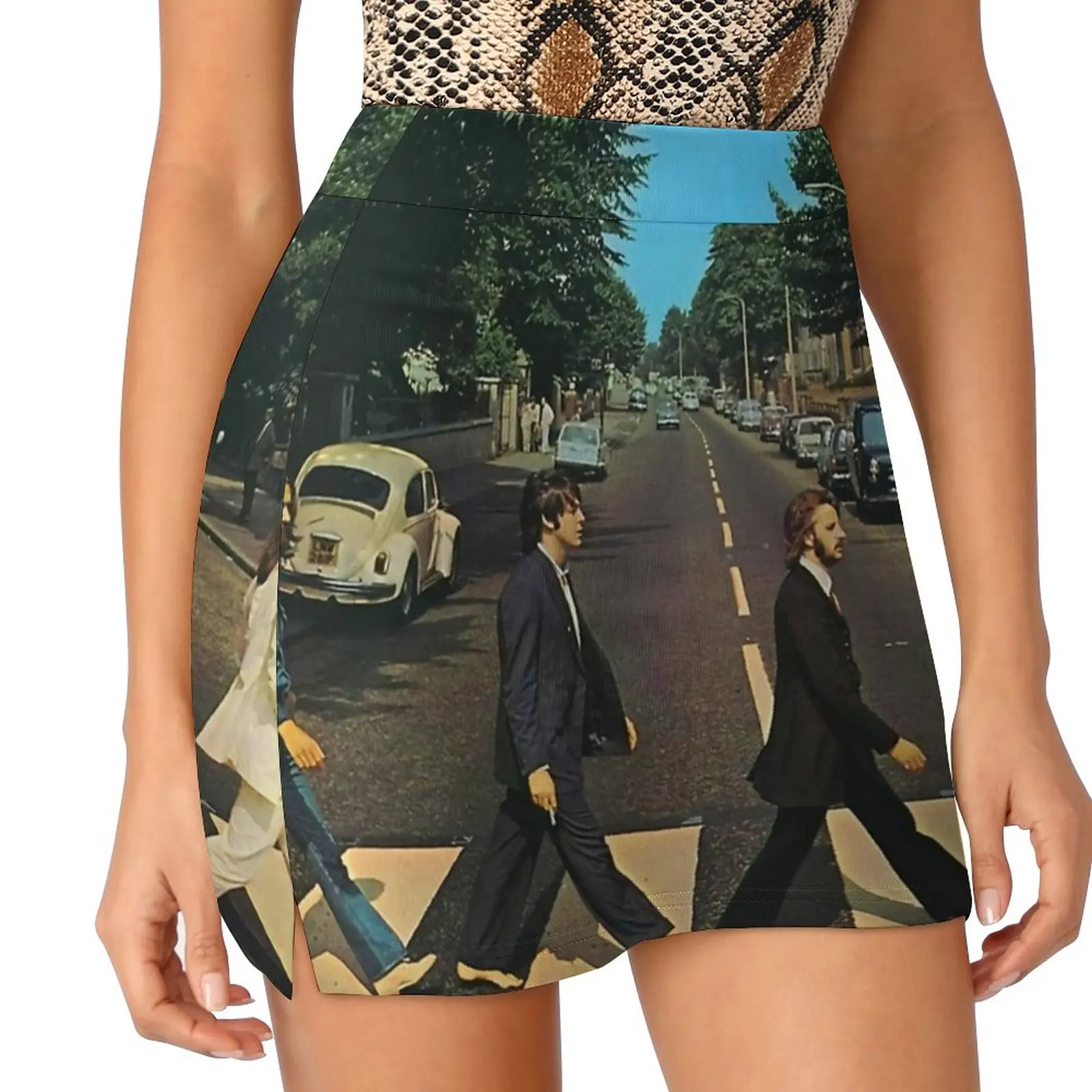 Music Abbey Rock Road The Beetles Women's skirt Mini Skirts A Line Skirt With Hide Pocket Music J Cole Album Cover Album Cover