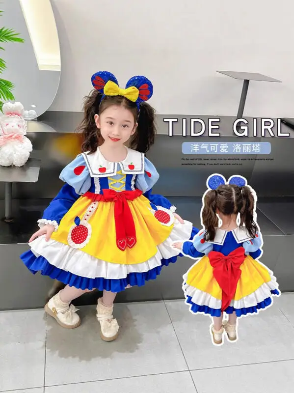 Белоснежная кавайная юбка для девочек, весна-осень 2024, новый стиль, детское платье на день рождения, юбка Лолиты для маленьких девочек, модный милый подарок