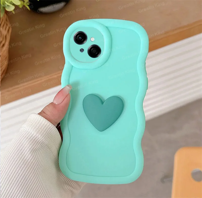 Carcasa bonita para Tecno POP 9 /Spark Go 1 /Spark Go 2025, funda Macaron Wave 3D Stereo Love TPU