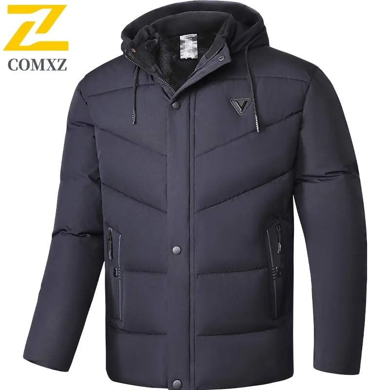 ​Men Down Cotton Jacket Winter Waterproof Windproof Thickened Korean Style Solid Color Autumn Winter​ Warm Outdoor sports Coat