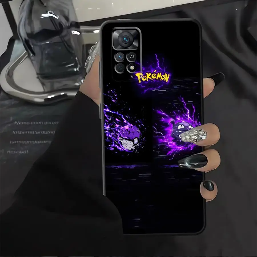 حافظة لهاتف Xiaomi Redmi Note 9S 10S 12s 7 8 13 14 Pro Plus 11s 9 10 11 12 Pro غطاء هاتف ناعم أسود شعار Pokémon Gengar #2