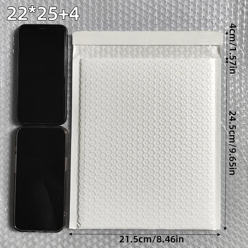 ซองกันกระแทกสีขาวขนาด 22x25 ซม. จำนวน 20 ชิ้น สำหรับส่งแคตตาล็อก นิตยสาร อุปกรณ์สำนักงาน และจัดเก็บ