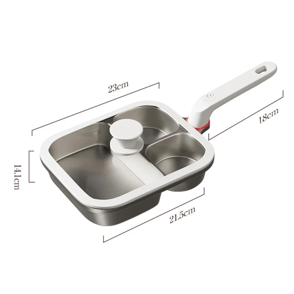 Breakfast Cooking 3-in-1 Omelet Pan Safe Cooking Frying Pan Elevated Heat-resistant Handle Scratch-resistant Inner Wall