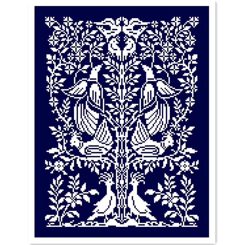 Monochrome totem cross stitch package single color 18ct 14ct 11ct deep blue cotton thread embroidery DIY handmade needlework