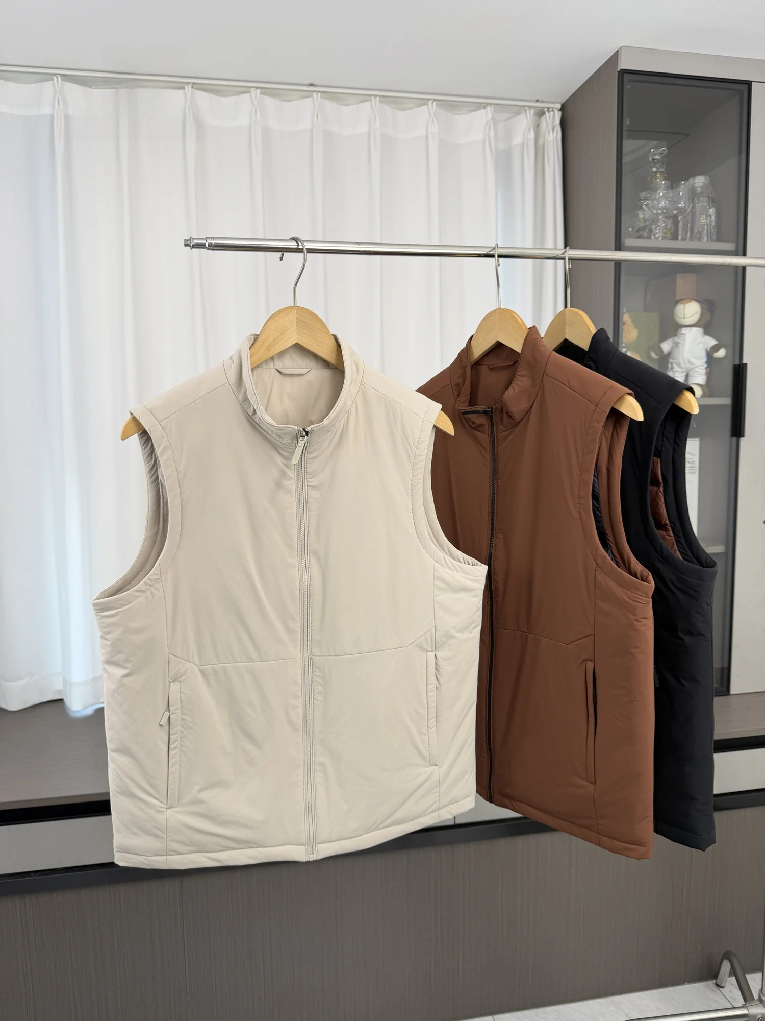 85 Goose down Thermal Jacket Men's Autumn Winter Outdoor Thickened Stand Collar Vest Fashionable Casual Style Urban Style
